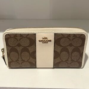 Coach Long Zip Around Signature Colorblock Wallet